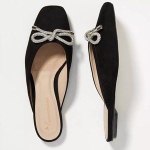 new Anthropologie Guilhermina Black Ballet Mules size 6